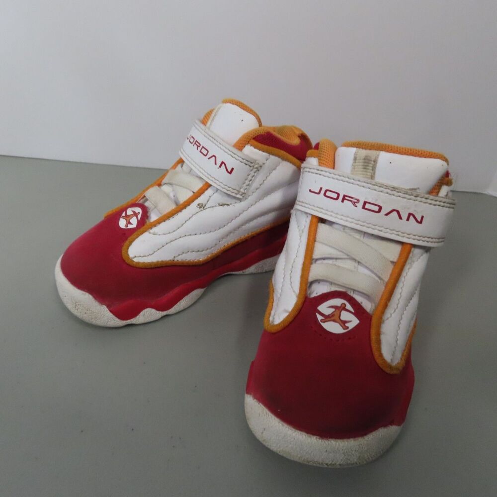 Nike Air Jordan Toddler Shoes Size 6C White Red Orange Basketball Sneakers Baby